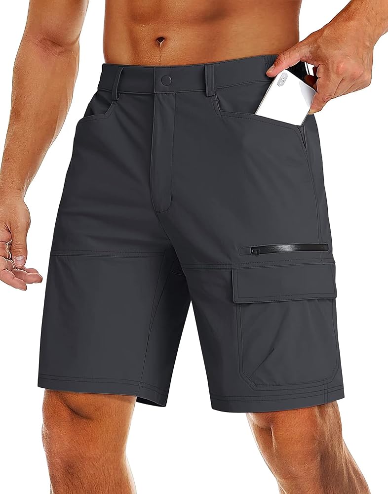 MAGCOMSEN Men's Quick Dry Hiking Shorts Cargo Work Shorts 5 Pockets Outdoor Summer Travel Shorts