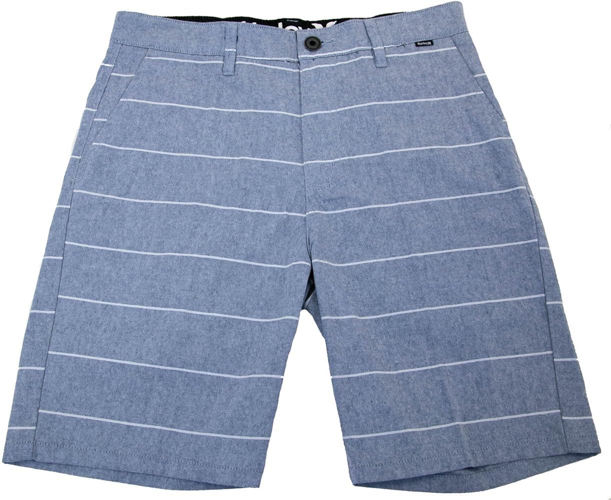 Hurley Mens Porter Striped Walking Shorts 28 Sea Blue