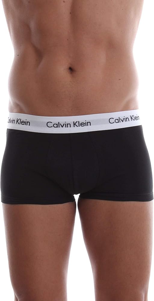 Calvin Klein Men's 3 Pack Low Rise Trunks, Black