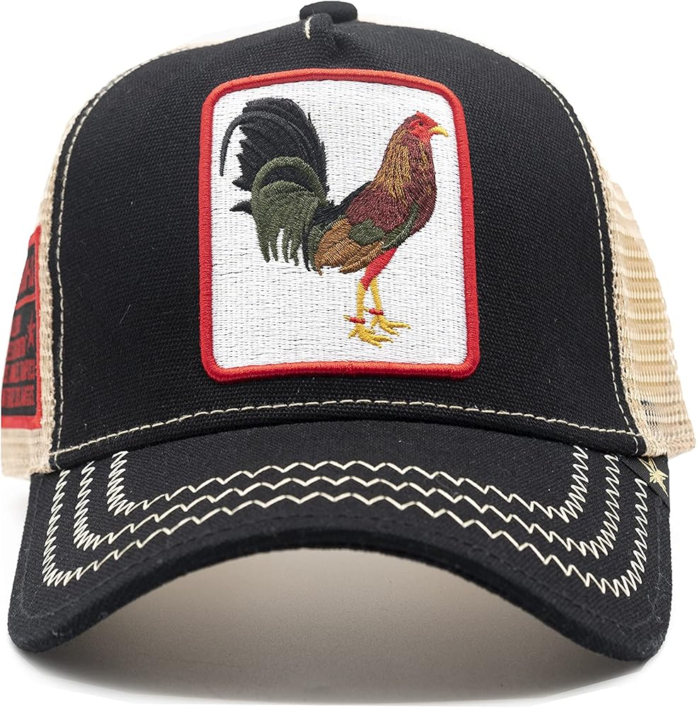 Rooster Black/Beige Trucker Cap one Size