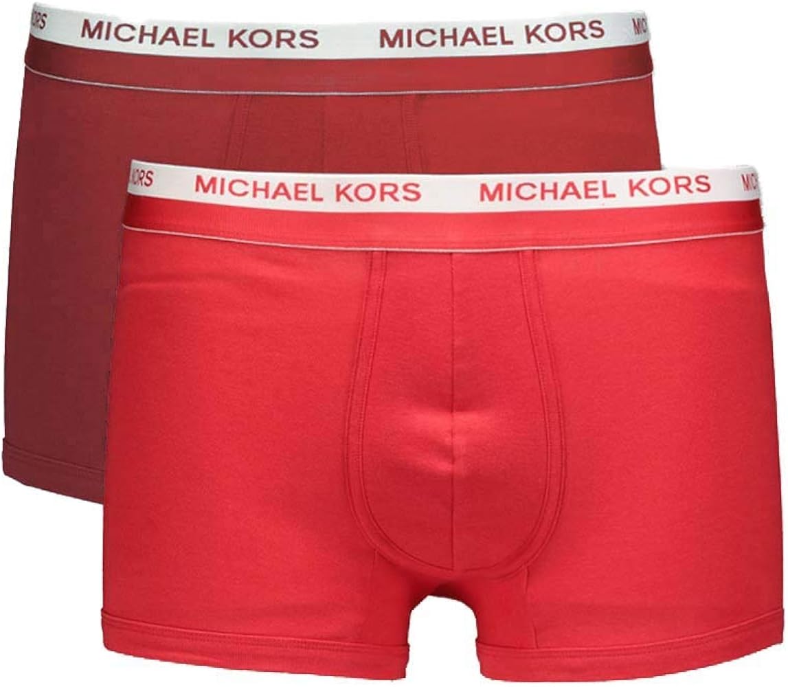 Michael Kors Men`s Ultimate Rib Trunks 2 Pack (Cherry Red(6F01T10152)/Maroon, Small)