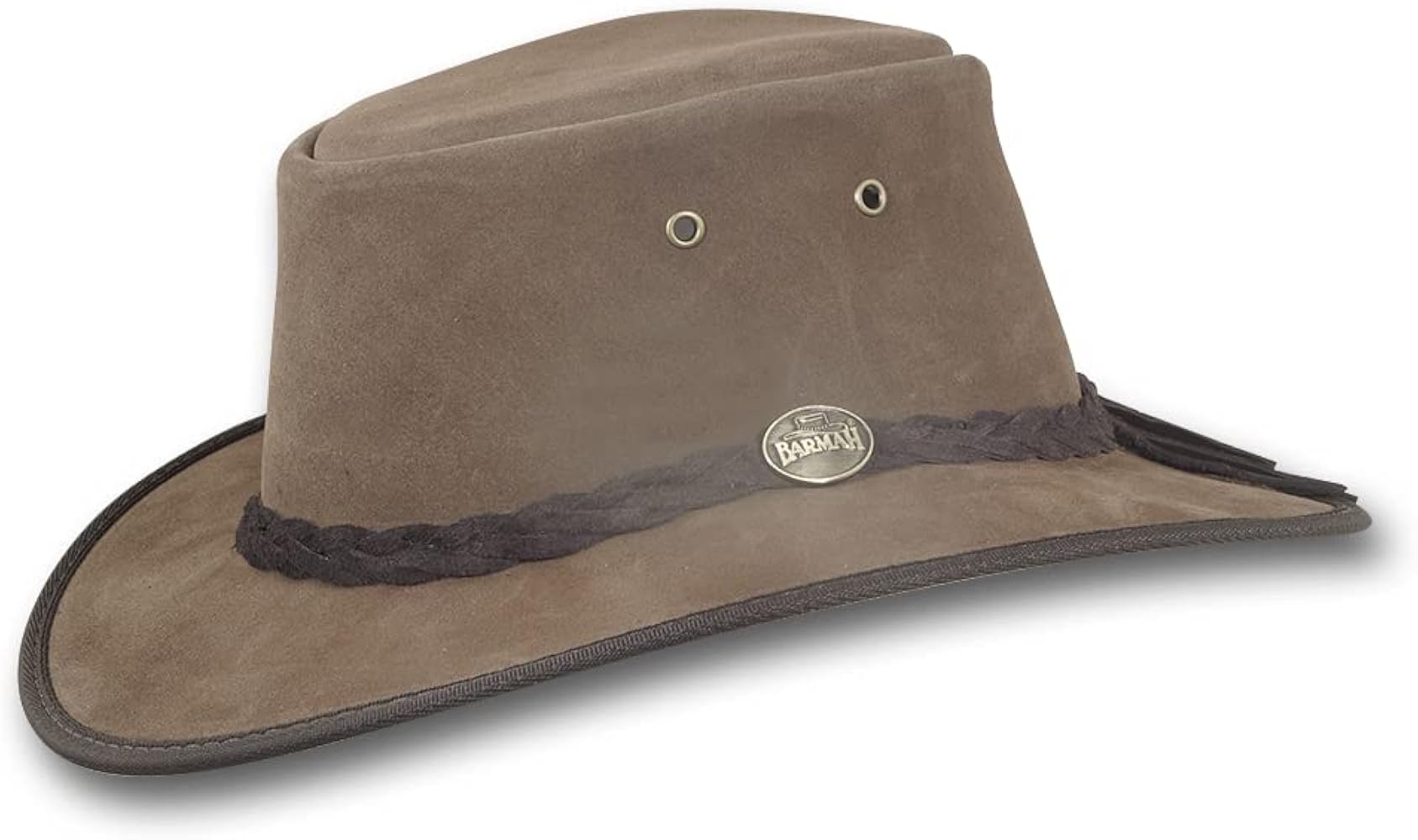 Foldaway Cattle Suede Leather Hat - Item 1061