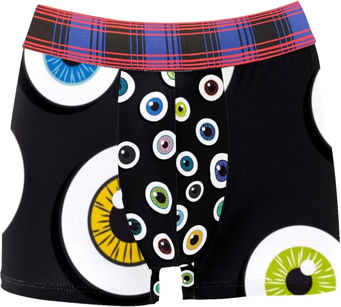 Boxer Briefs Happy Halloween Eyeballs Human Men Underwear Short Leg Polyester Spandex