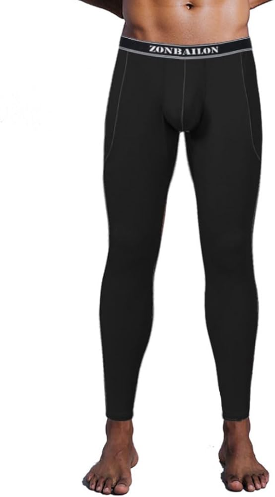 ZONBAILON Men's Thermal Underwear Pants Bottoms Breathable Long Johns with Bulge Pouch