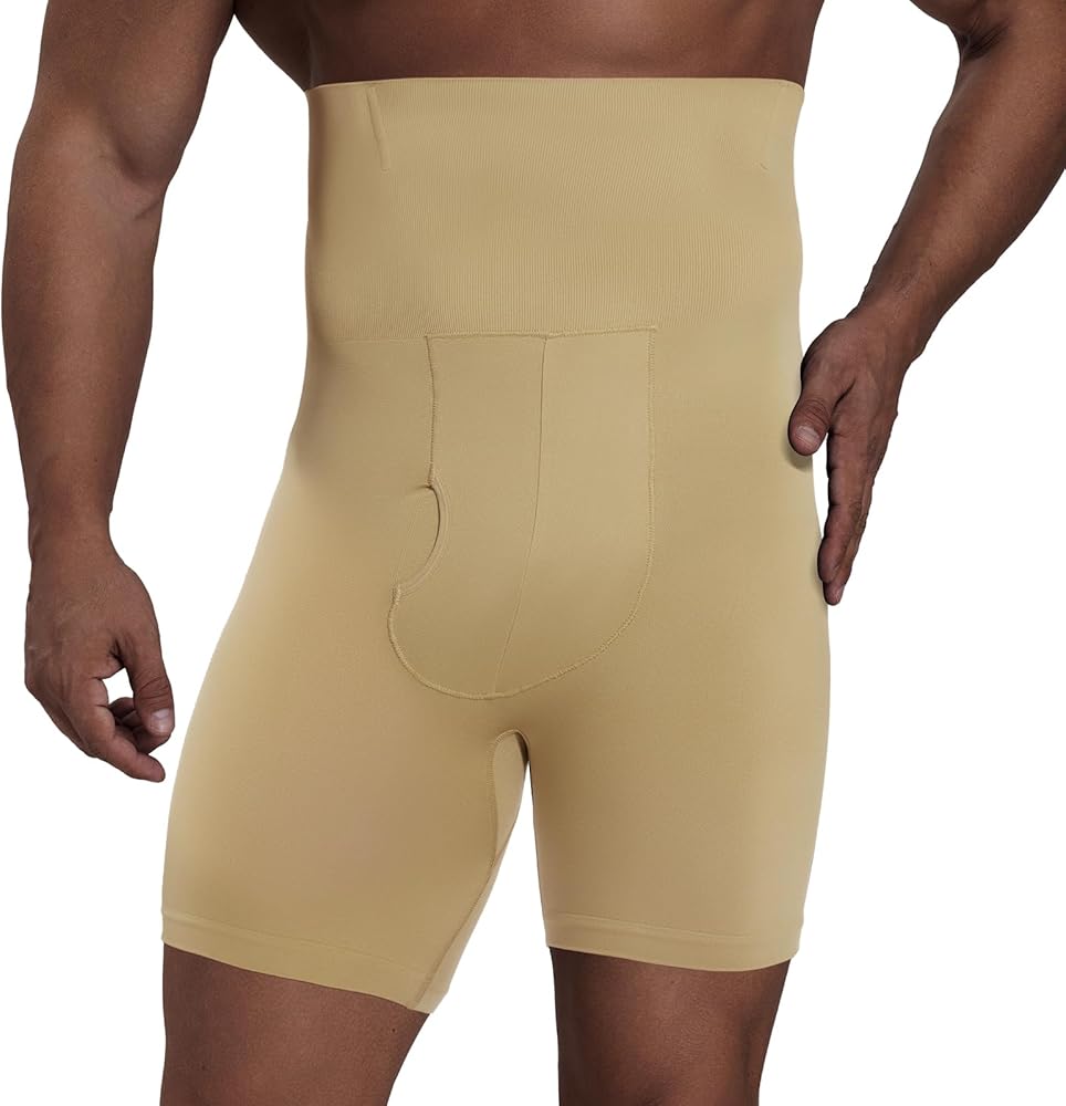 Tummy Control Shorts High Waist Slimming Shapewear for Men Body Shaper Seamless Belly Girdle Compression