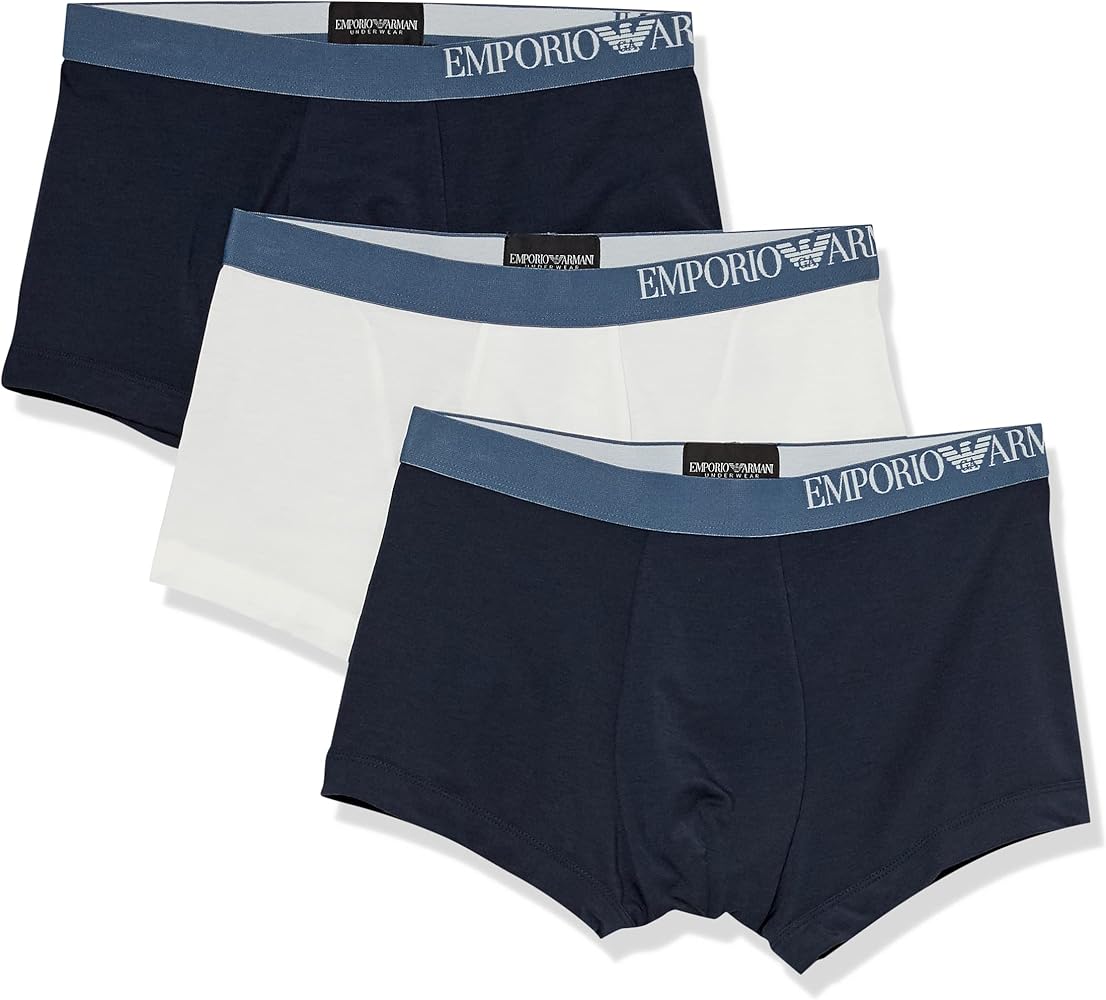 Emporio Armani Men's 3 Pack Soft Touch Eco Fiber Elastic Band Trunk