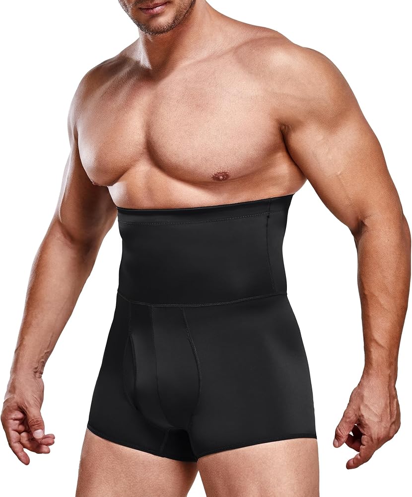 Men Tummy Control Compression Shorts Boxer Briefs High Waist Seamless Slimming Belly Underwear Body Shaper