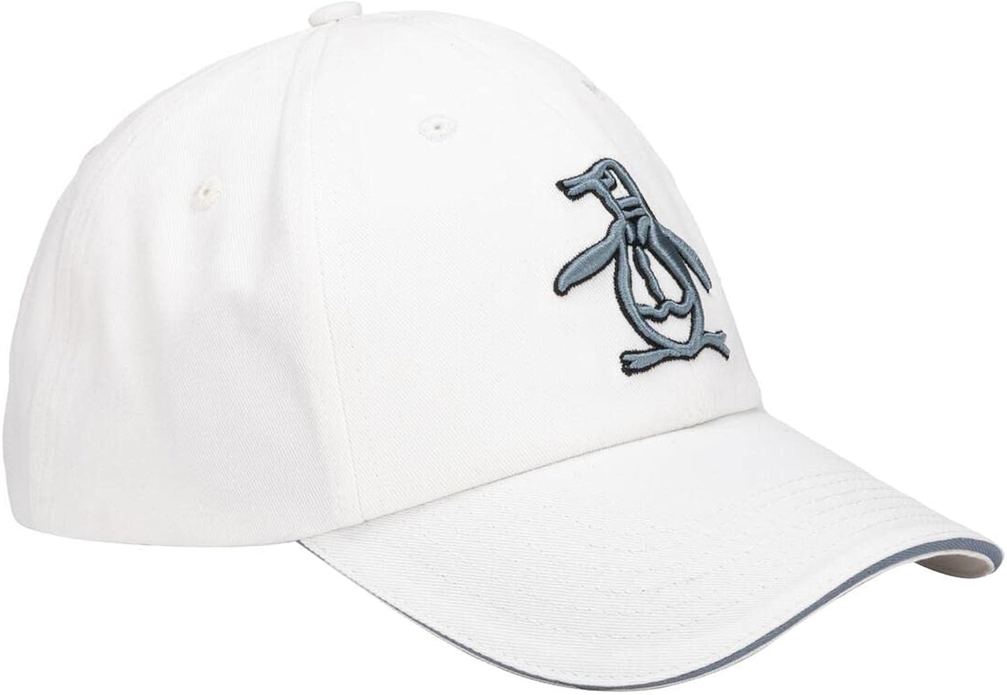 Original Penguin Contrast Logo Adjustable Strapback Baseball Unisex, Adults Hat (White)