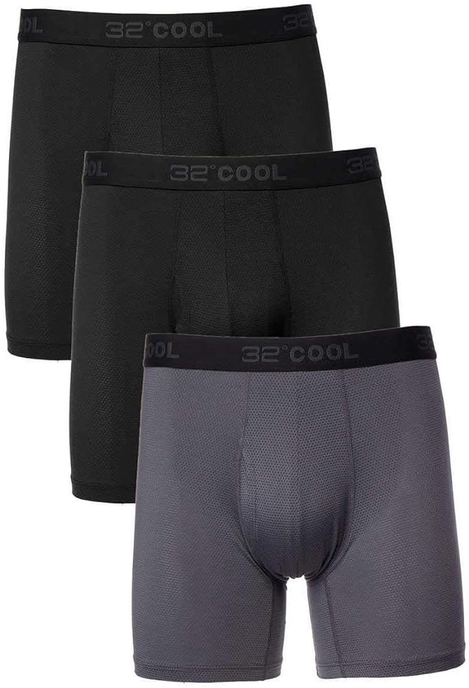 32 Degrees Cool Mens 3 Pack Comfort Mesh Boxer Briefs