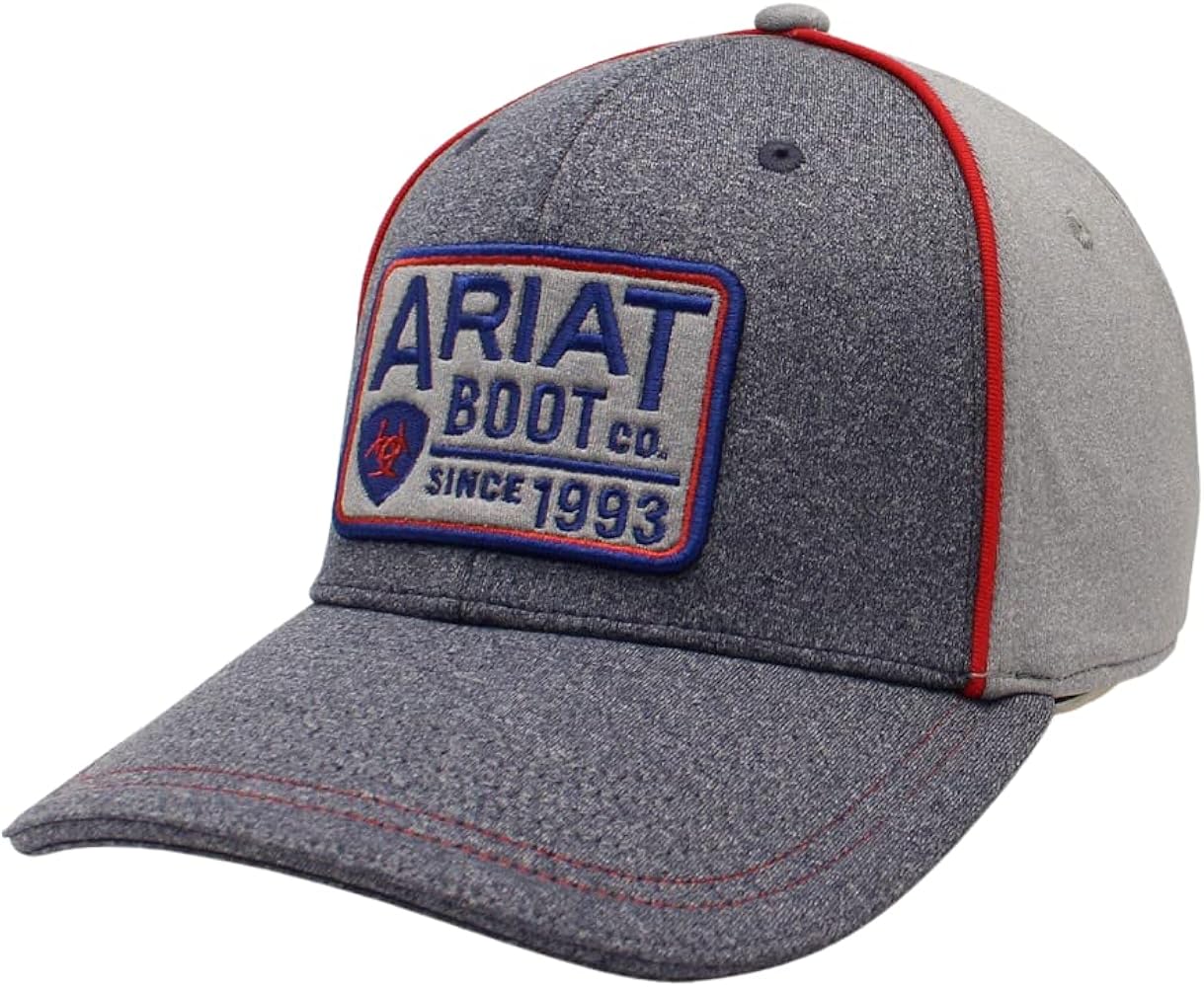 ARIAT Men's Heather Patch Logo Adjustable Snapback Hat Grey