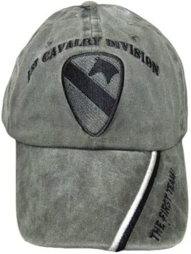 Trade Winds 1st Cavalry Division The First Team Olive Stoned Shadow Embroidered Cap Hat