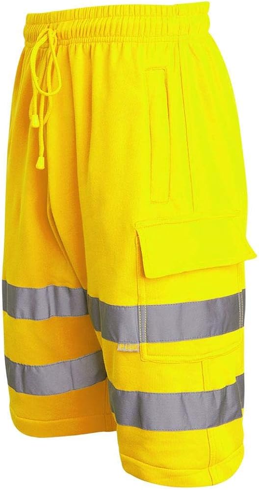 Mens Hi Viz Vis Visibility Combat Style Cargo Pocket Work Wear Shorts