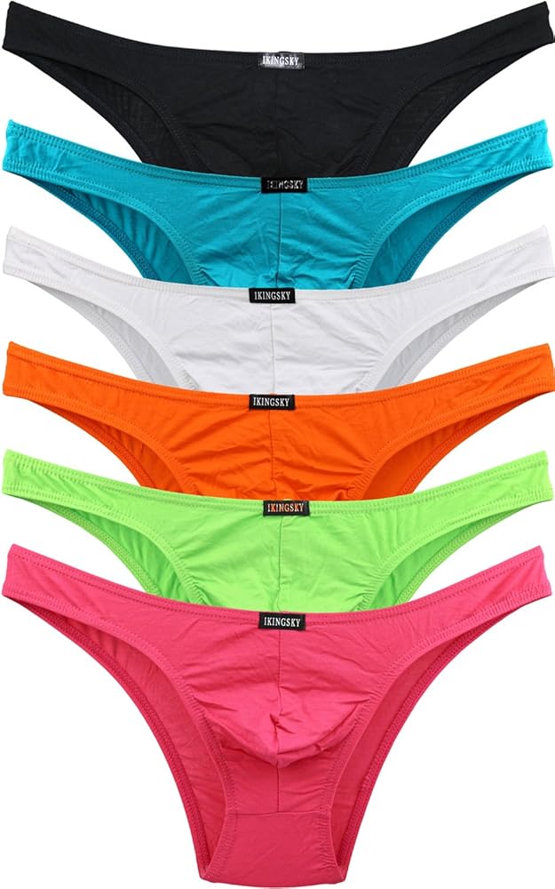 IKINGSKY Men's Soft Low Rise Bikini Underwear Sexy Mid Coverage Back Briefs