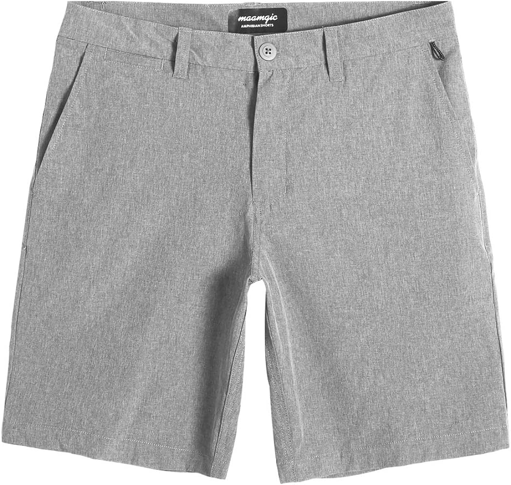 maamgic Men's Slim-fit Golf Shorts 9" Inseam Amphibious Casual Shorts Stretch Quick Dry Daily Casual Wear