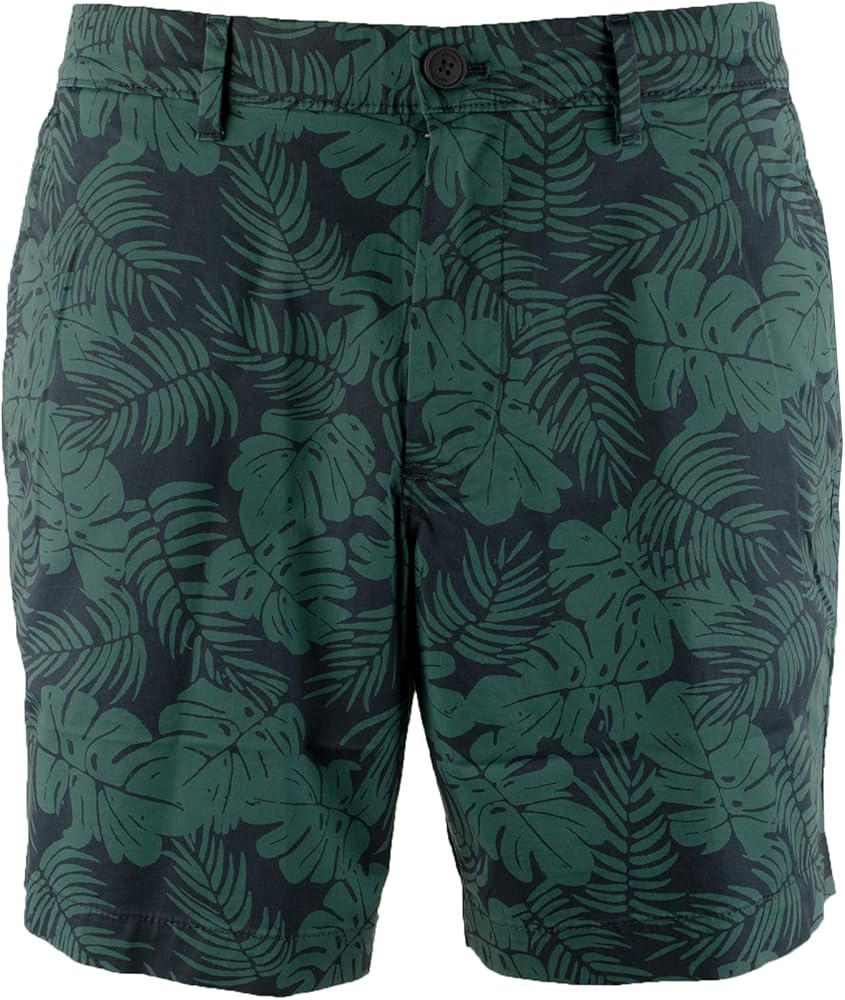 MICHAEL KORS(マイケルコース) Men's Palm Leaves 7" Inseam Shorts 32 W Dark Midnight