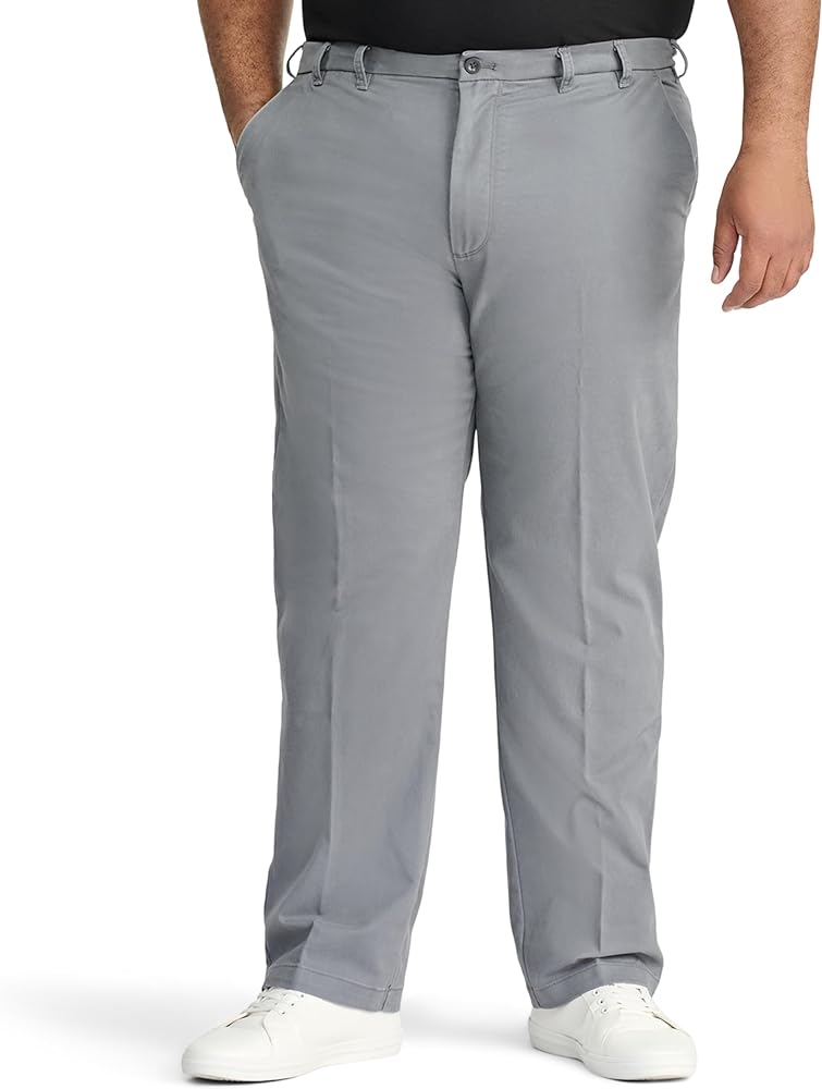 IZOD Men's Big and Tall Performance Stretch Flat Front Pant