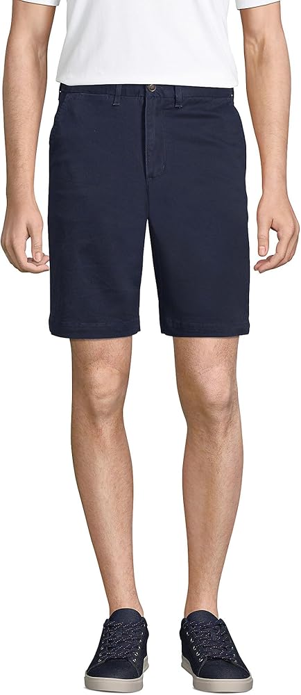 Lands' End Mens 9 Inch Comfort Waist Stretch Knockabout Chino Shorts Radiant Navy Regular 36