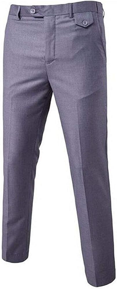 Men's Slim Fit Dress Pants Wrinkle-Free Flat Front Suit Pants Stretch Casual Pants Comfort Dress Trousers