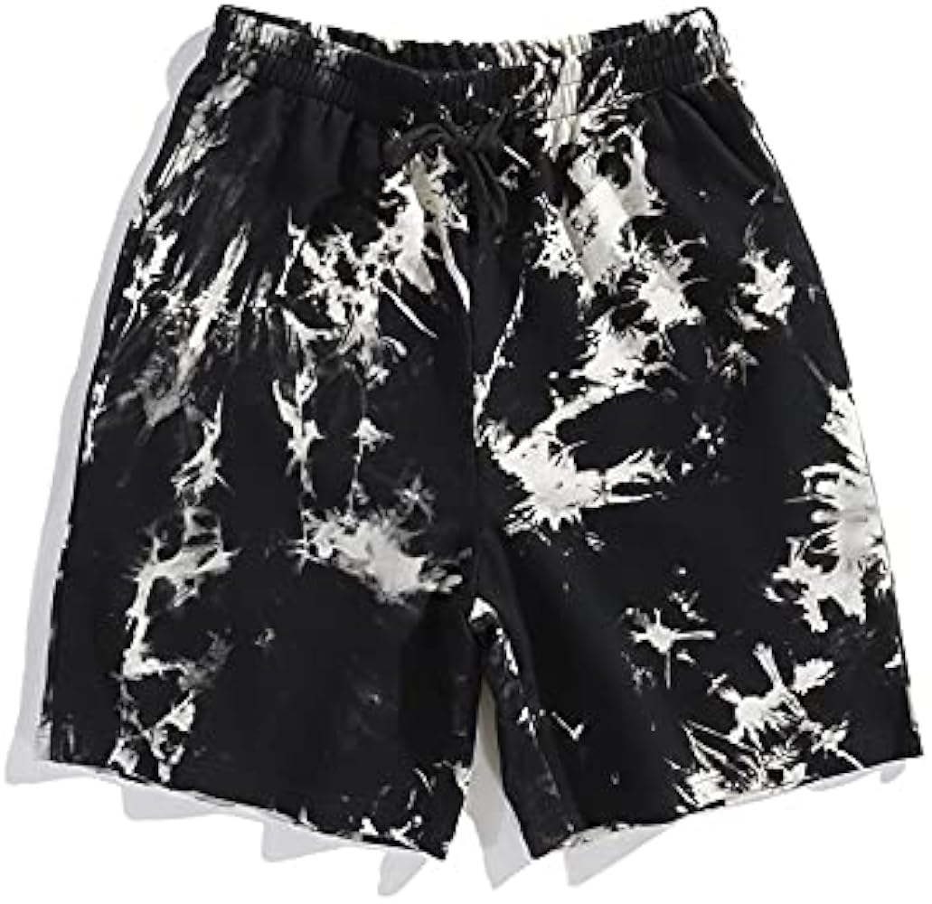 Mens Casual Drawstring Tie Dye Summer Shorts Workout Sweat Running Beach Shorts for Men