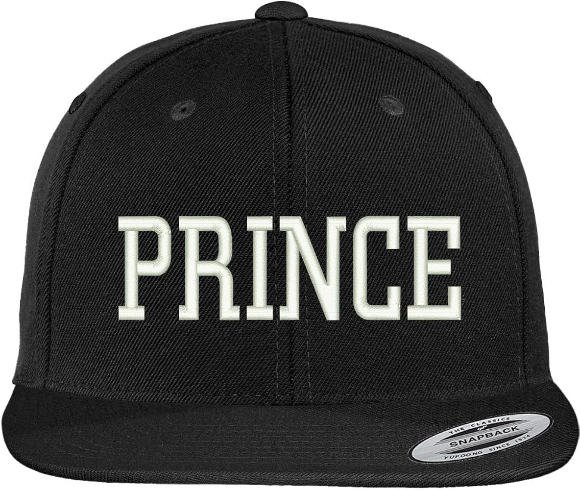 Trendy Apparel Shop Prince Embroidered Flat Bill Adjustable Snapback Cap