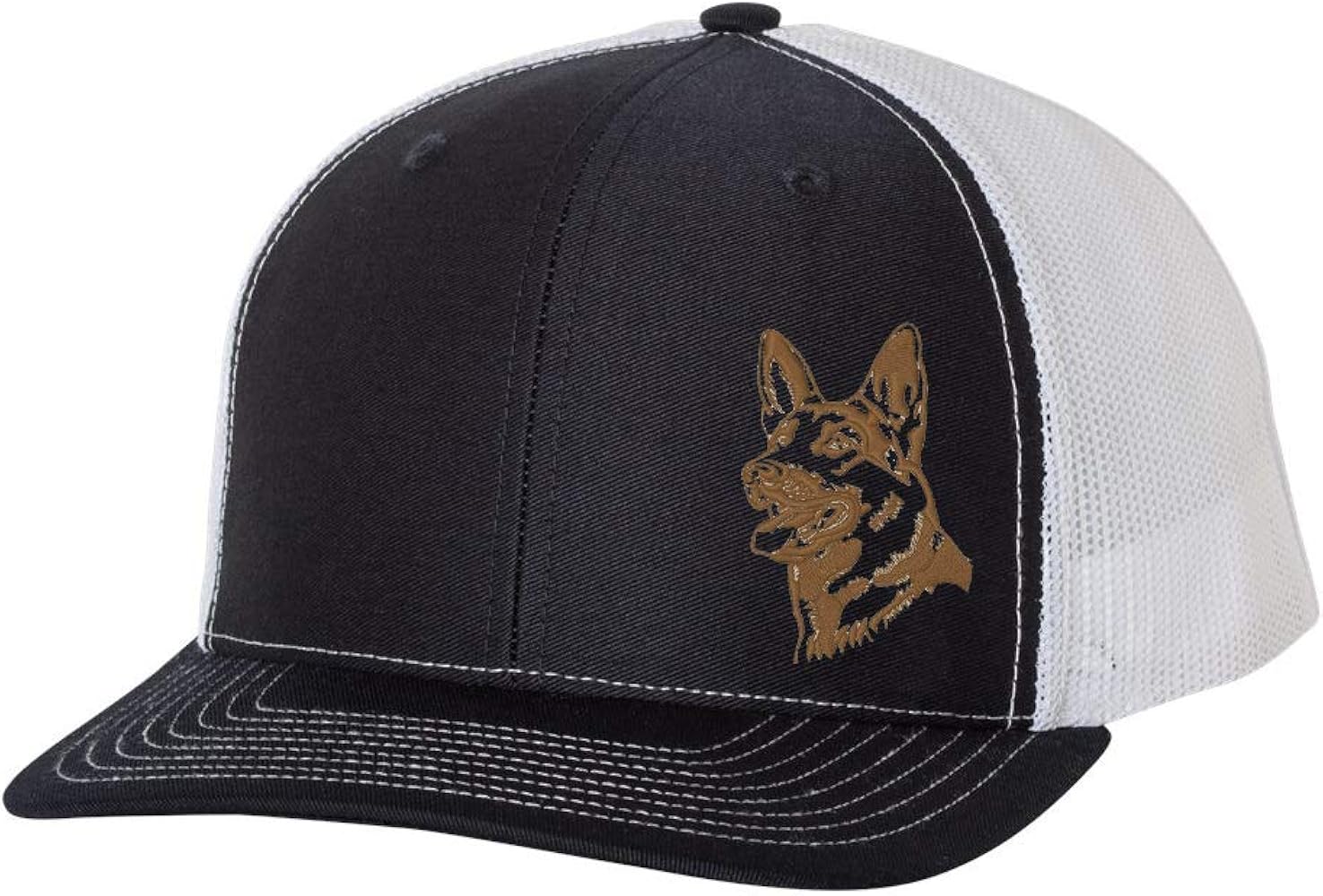 Trenz Shirt Company Men's Embroidered German Shepherd Outline Dog Breed Mesh Back Trucker Hat