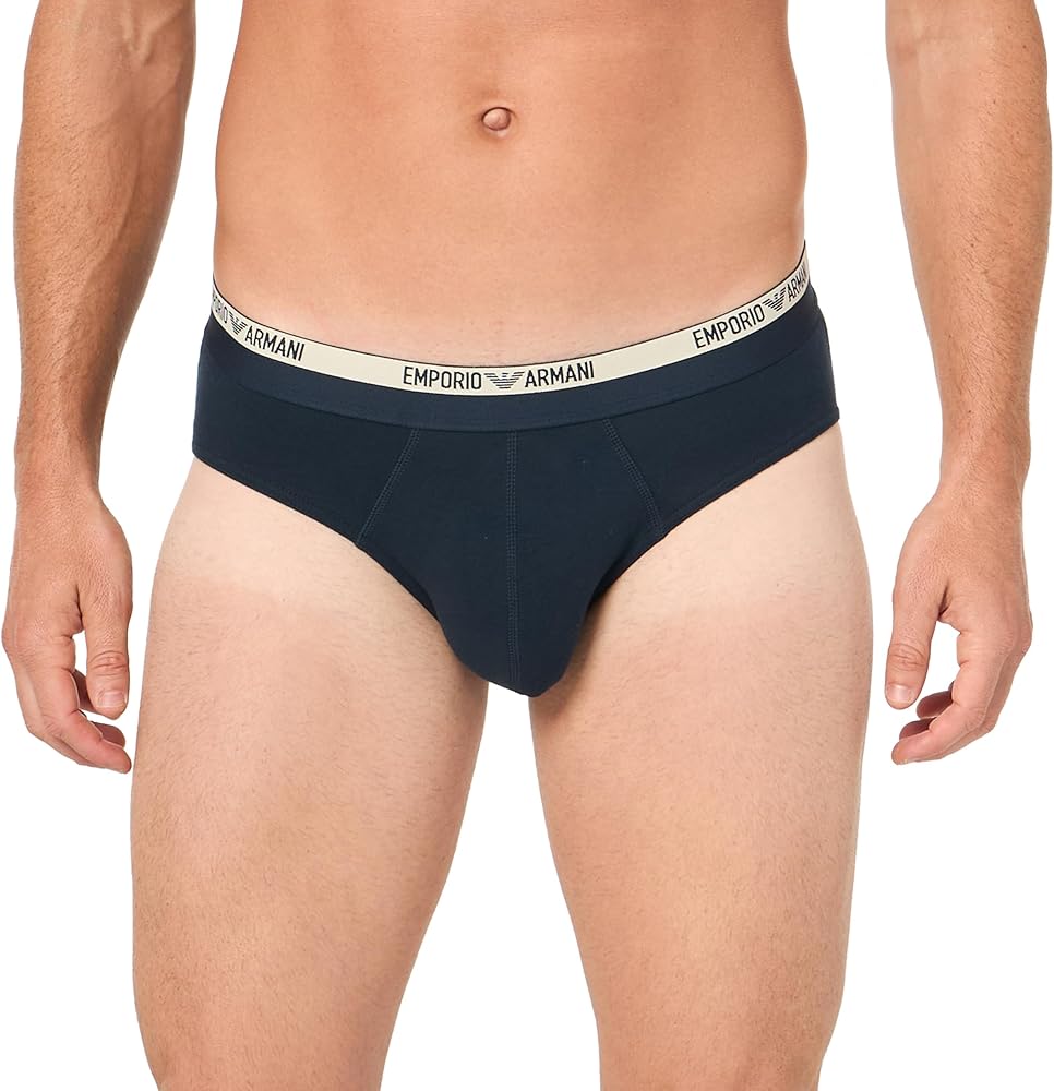 Emporio Armani Men's Stretch Cotton Piping Logoband Brief