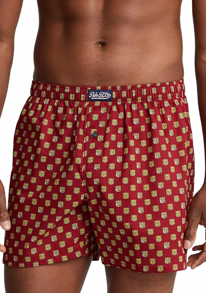 POLO RALPH LAUREN Men`s Printed Woven Cotton Boxer 1 Pack (R(L108HR-AYTO)/Y, Small)