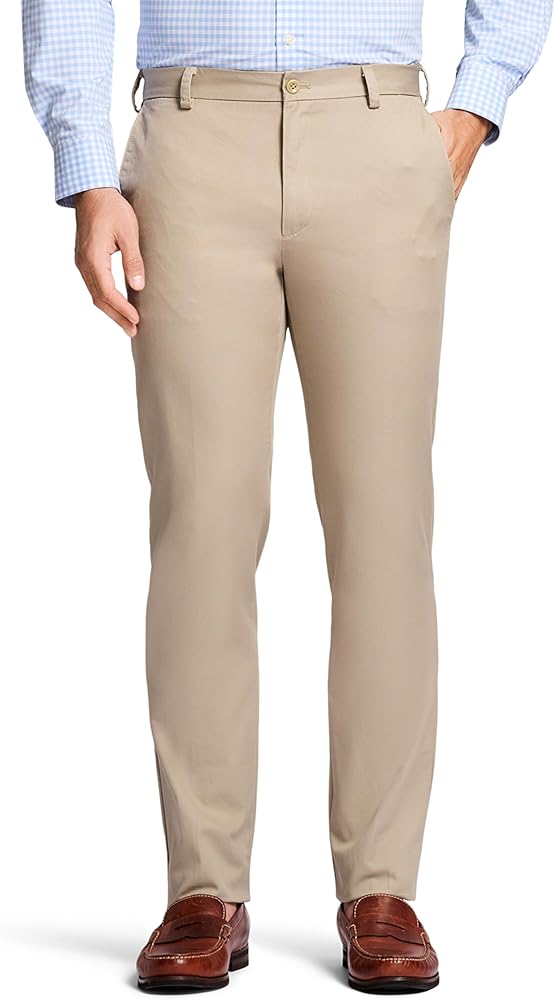 IZOD Men's American Chino Flat Front Straight Fit Pant