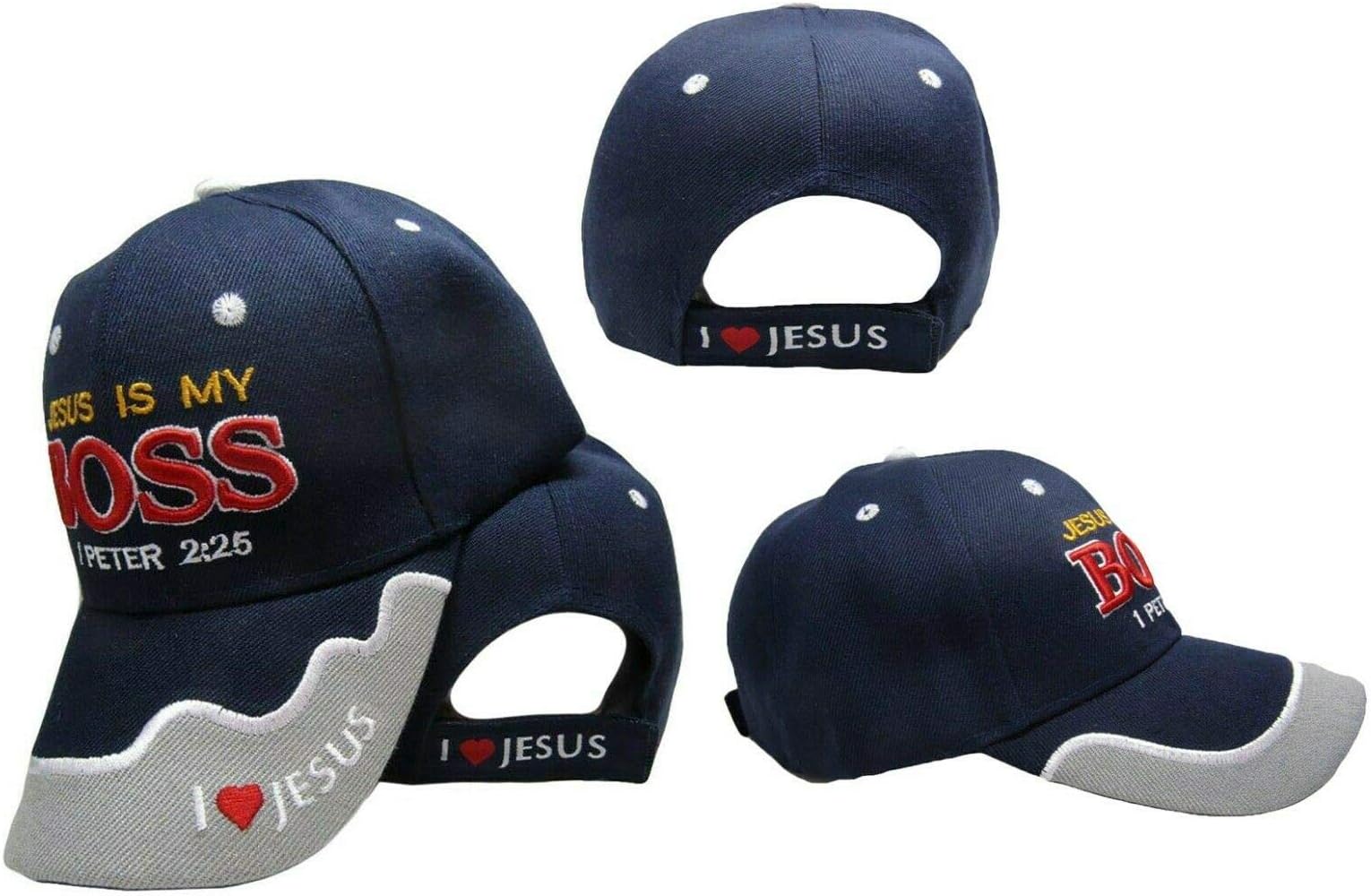 Trade Winds Christ Christian Jesus is My Boss 1 Peter 2:25 Blue Embroidered Cap Hat CAP825