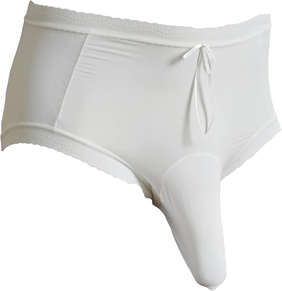 Men's Briefs Dual Pouch Ice Silk Underwear See Through Ultra-Thin Sweat Absorbing Panties