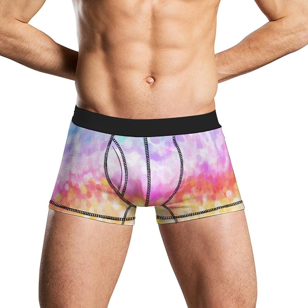 Painted Rainbow Men's Soft Underwear Breathable Boxer Briefs Casual Stretch Trunks