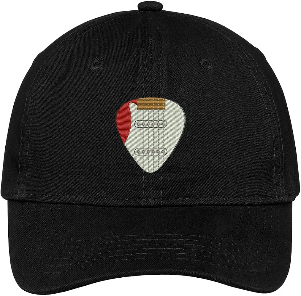 Trendy Apparel Shop Electric Guitar Pick Embroidered Cap Premium Cotton Dad Hat