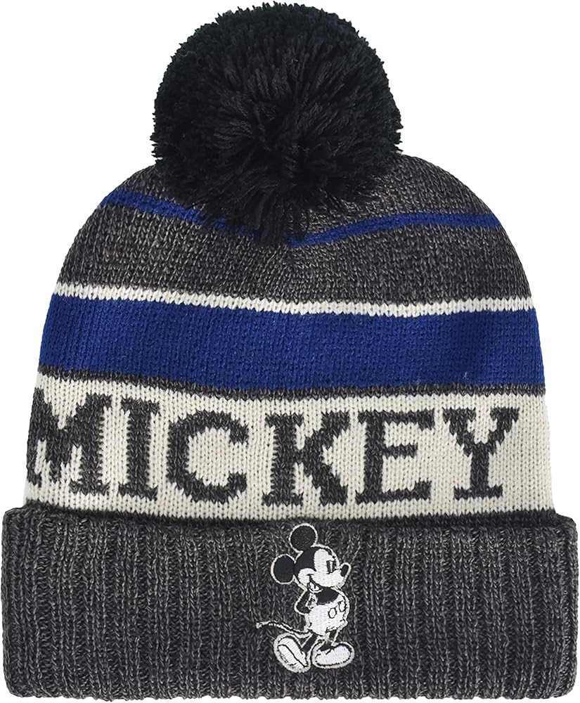 Concept One Disney Mickey Mouse Cuffed Beanie Hat, Knitted Stocking Cap