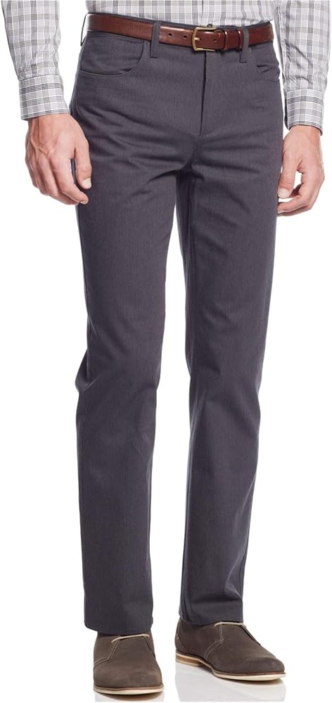 Alfani Mens Pinstripe Casual Trouser Pants, Grey, 34W x 30L