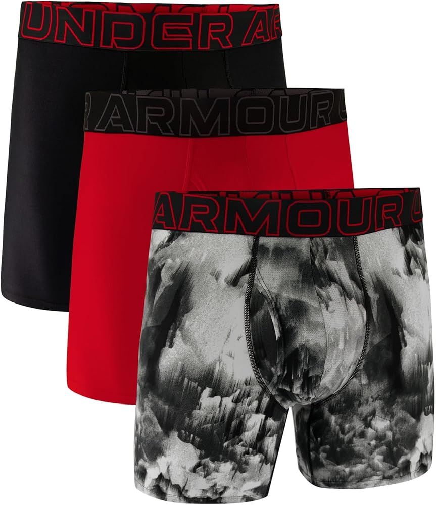 Under Armour Men's 3-Pack Performance Tech Print 6” Boxer Briefs