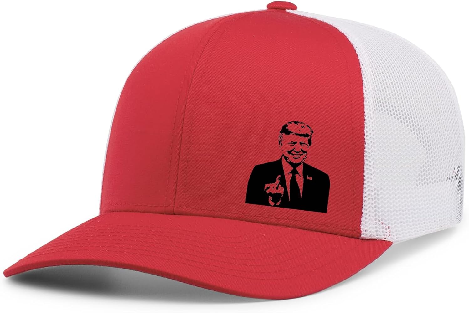 Trenz Shirt Company Mens Funny Political Trump Middle Finger Mesh Back Trucker Hat