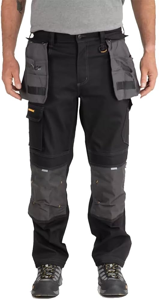 Caterpillar H2O Defender Water Resistant Work Pants for Men with Reinforced Knees, Bellowed Cargo Pocket and Tool Bags