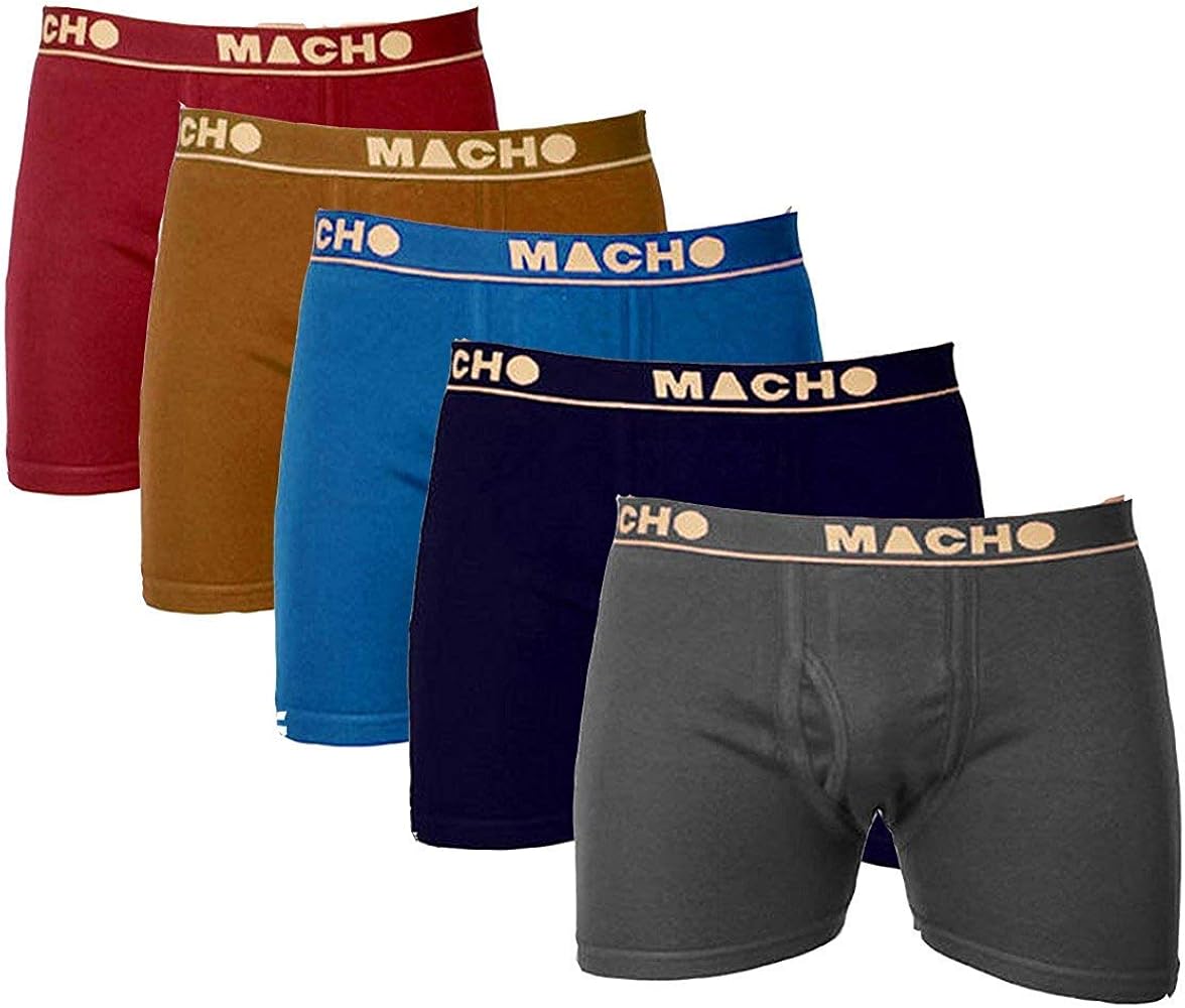 Macho Men's Long Cotton Fine Trunk Pack of 5 (Multi Color)