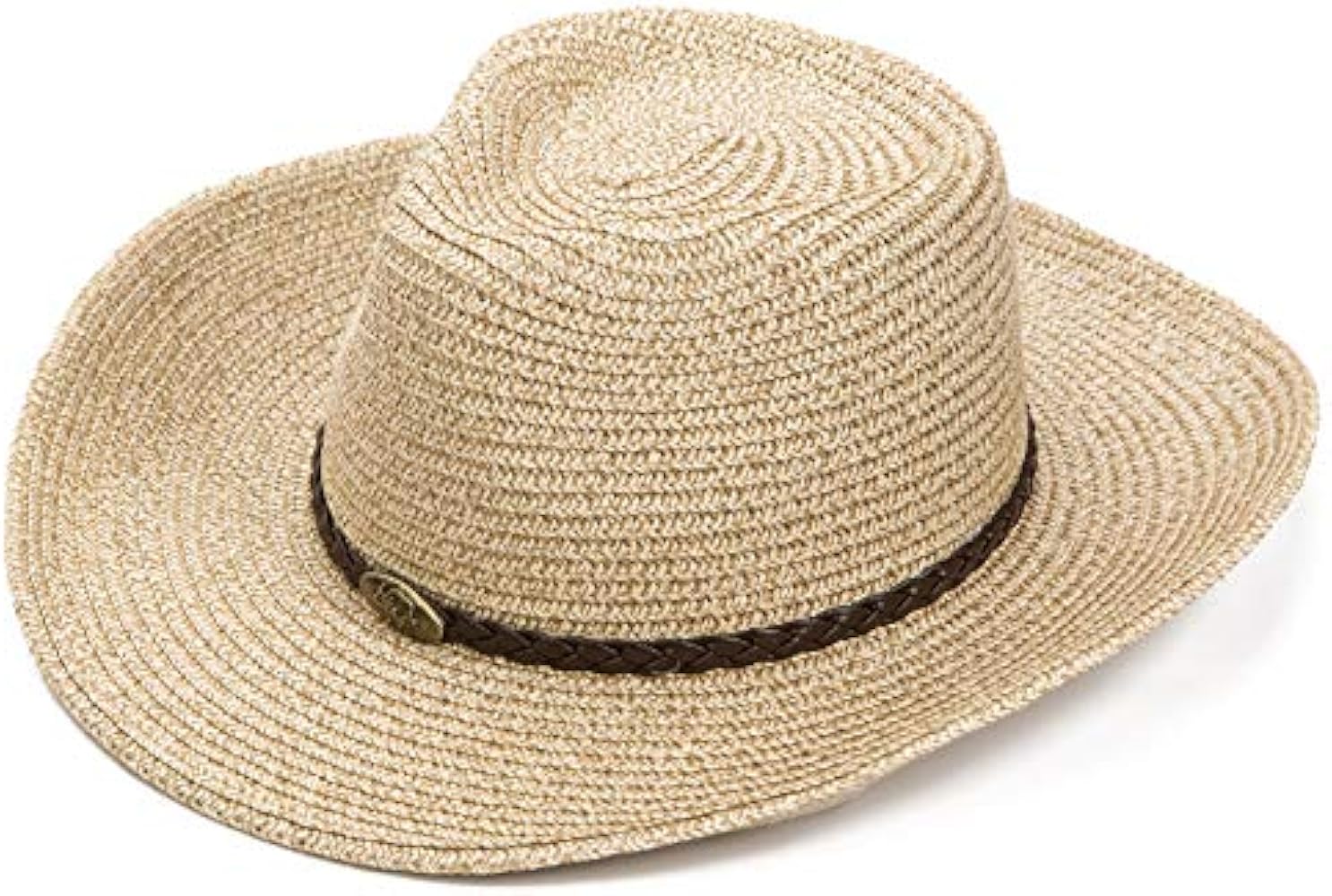 Summer Straw Cowboy Cowgirl Hat for Men Women Western Hat Jazz Cap Packable Floppy Unisex Straw Sun Hats Beach Hat