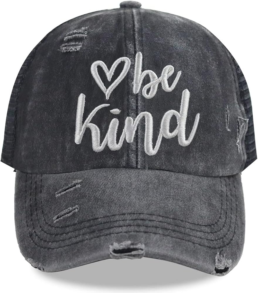 Be Kind Hat Vintage Washed Distressed Embroidered Baseball Dad Cap