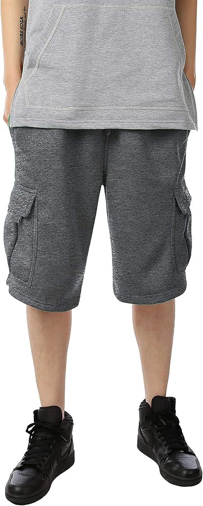 Mens Premium Cargo Sweat Shorts Active Comfort Loose Fit