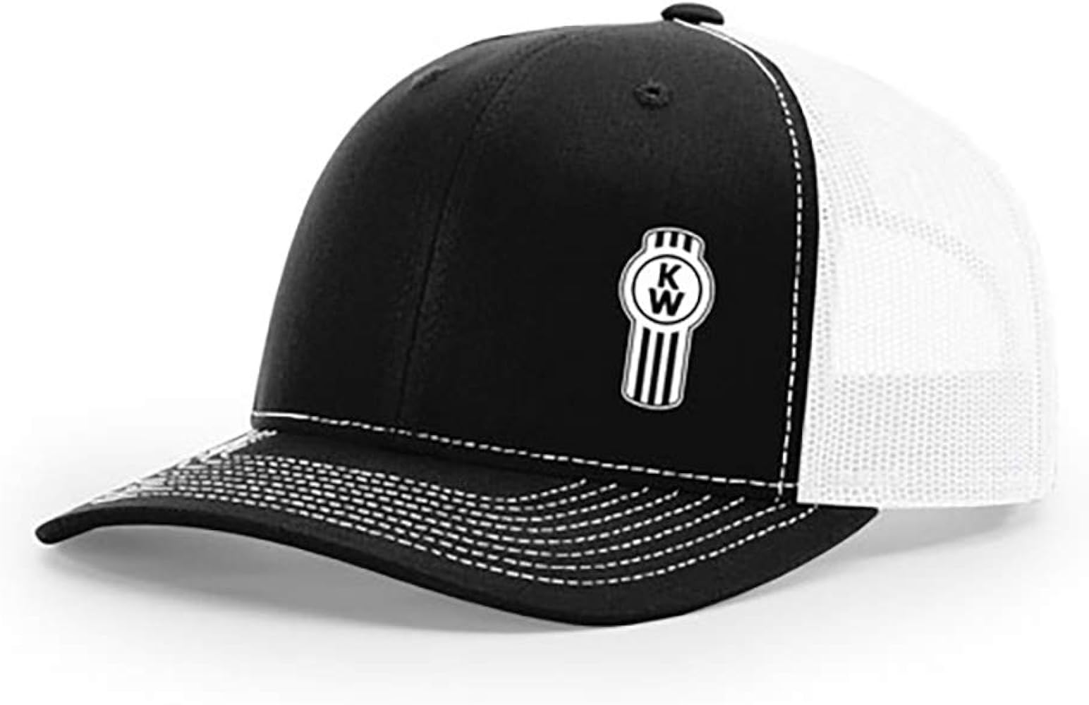 Kenworth Motors Trucks Richardson Classic Black & White Snapback Trucker Mesh Cap/Hat