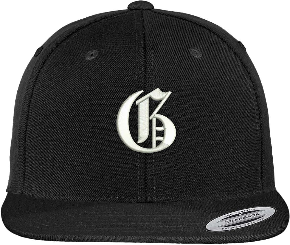 Trendy Apparel Shop Old English G Embroidered Flat Bill Snapback Cap