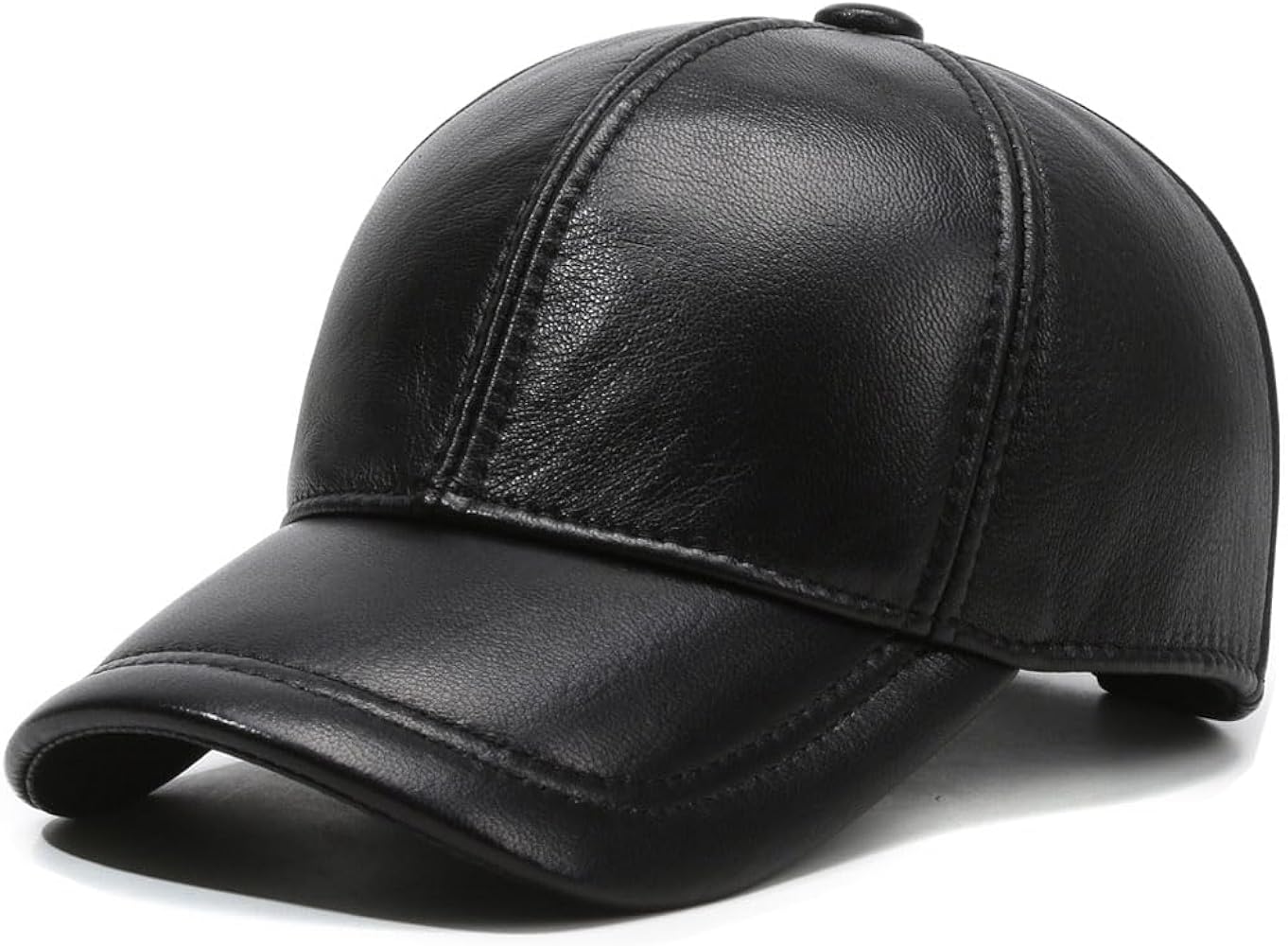 Men Women Lambskin Leather Baseball Cap for Outdoor Travel