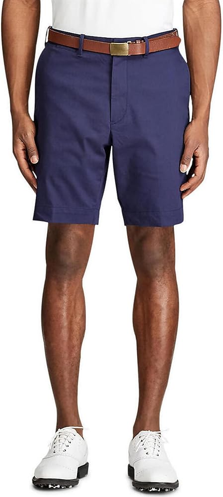 POLO RALPH LAUREN Men's Golf Classic-Fit Performance Stretch 9" Inseam Shorts (French Navy Sand Hollow Navy, 30W x 9L)