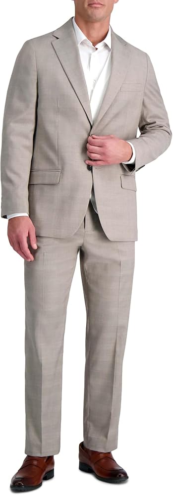 Haggar Men's Premium Stretch Tailored Fit Subtle Pattern Suit Separates-Pants and Jackets