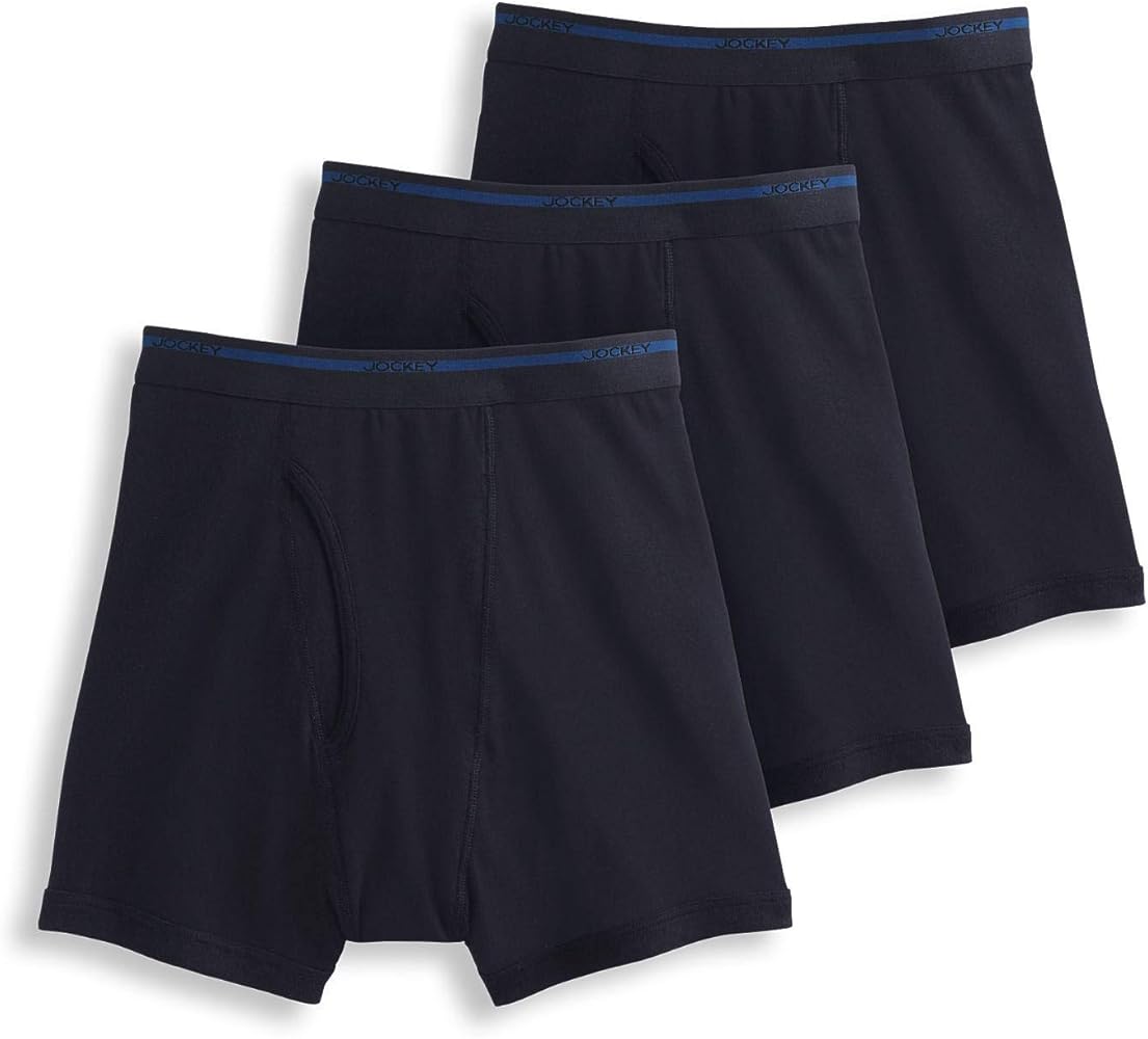 Jockey Men's Underwear Lightweight Classic Boxer Brief - 3 Pack, black, XL