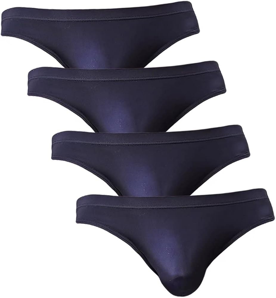 Men's Underwear Thong Ice Silk Bikini Briefs G-String T-Back Undies