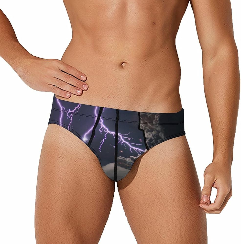 Thunderbolt Kitty Cat Men's Underwear Soft Lightweight Low Rise Briefs Stretch Trunks