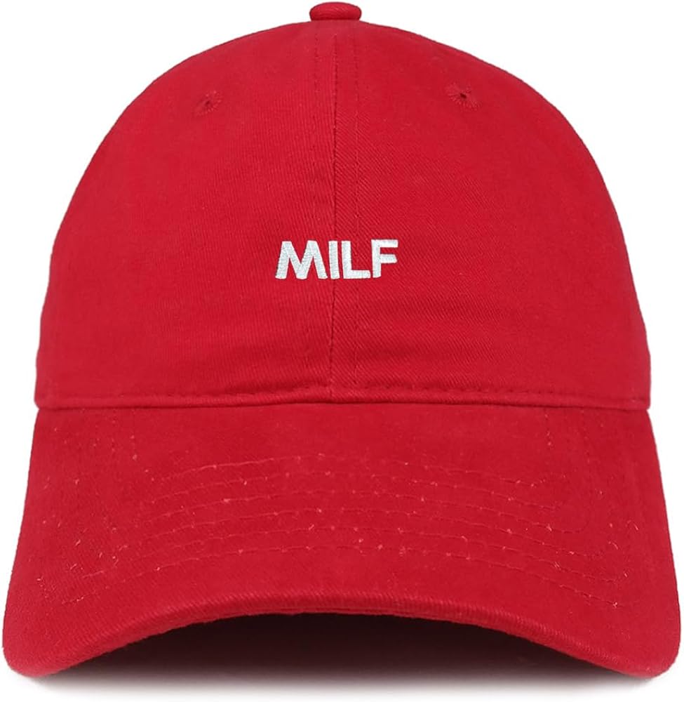 Trendy Apparel Shop Milf Embroidered Soft Cotton Low Profile Dad Hat Baseball Cap